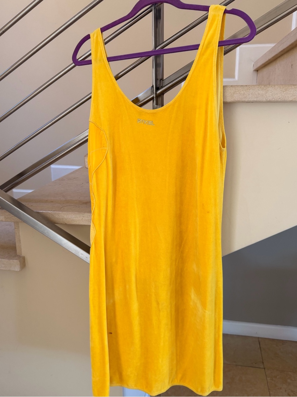Vintage Sonia Rykiel Sunny Yellow Velvet Dress